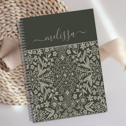 パーソナライズされたレトロヴィーベグリーン離れズジャナル ノートブック