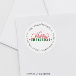 パーソナライズされたレトロ差出人住所ラベル ラウンドシール