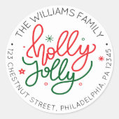 パーソナライズされたレトロ差出人住所ラベル ラウンドシール (正面)