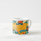 パーソナライズされたレトロ幾何カラフル エスプレッソカップ (正面右)