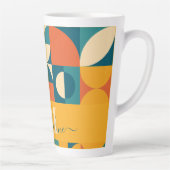 パーソナライズされたレトロ幾何カラフル カフェラテマグ (右)