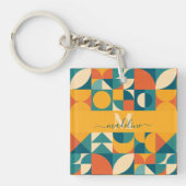 パーソナライズされたレトロ幾何カラフル キーホルダー (正面)
