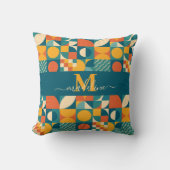 パーソナライズされたレトロ幾何カラフル クッション (正面)