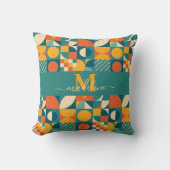 パーソナライズされたレトロ幾何カラフル クッション (正面)