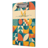 パーソナライズされたレトロ幾何カラフル クリップボード (左)