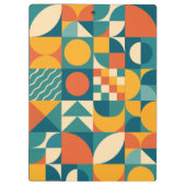 パーソナライズされたレトロ幾何カラフル クリップボード (裏面)