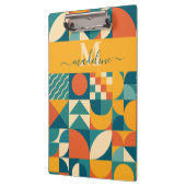 パーソナライズされたレトロ幾何カラフル クリップボード (左)