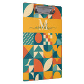 パーソナライズされたレトロ幾何カラフル クリップボード (右)