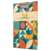 パーソナライズされたレトロ幾何カラフル クリップボード (左)
