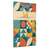 パーソナライズされたレトロ幾何カラフル クリップボード (右)