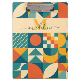 パーソナライズされたレトロ幾何カラフル クリップボード