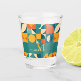 パーソナライズされたレトロ幾何カラフル ショットグラス