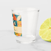 パーソナライズされたレトロ幾何カラフル ショットグラス (右)