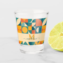 パーソナライズされたレトロ幾何カラフル ショットグラス