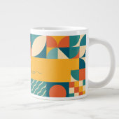パーソナライズされたレトロ幾何カラフル ジャンボコーヒーマグカップ (右)