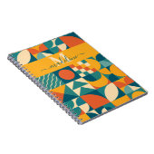 パーソナライズされたレトロ幾何カラフル ノートブック (右側)