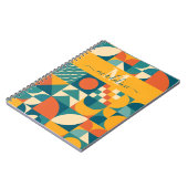 パーソナライズされたレトロ幾何カラフル ノートブック (左側)