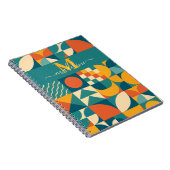 パーソナライズされたレトロ幾何カラフル ノートブック (右側)