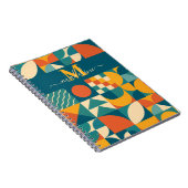 パーソナライズされたレトロ幾何カラフル ノートブック (右側)