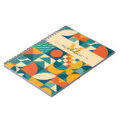 パーソナライズされたレトロ幾何カラフル ノートブック (左側)