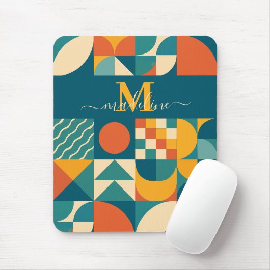 パーソナライズされたレトロ幾何カラフル マウスパッド (マウス)