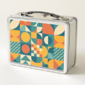 パーソナライズされたレトロ幾何カラフル メタルランチボックス (裏面)