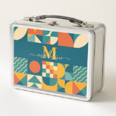 パーソナライズされたレトロ幾何カラフル メタルランチボックス (正面)