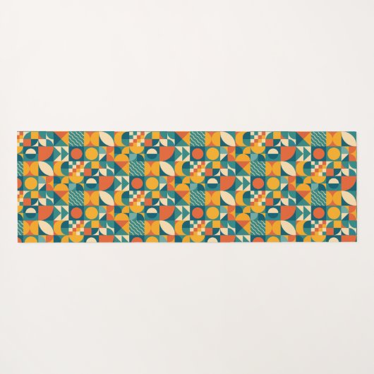 パーソナライズされたレトロ幾何カラフル ヨガマット (裏面(横))