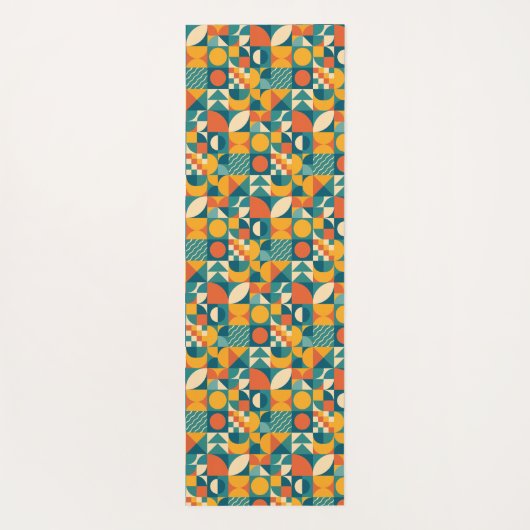 パーソナライズされたレトロ幾何カラフル ヨガマット (裏面)