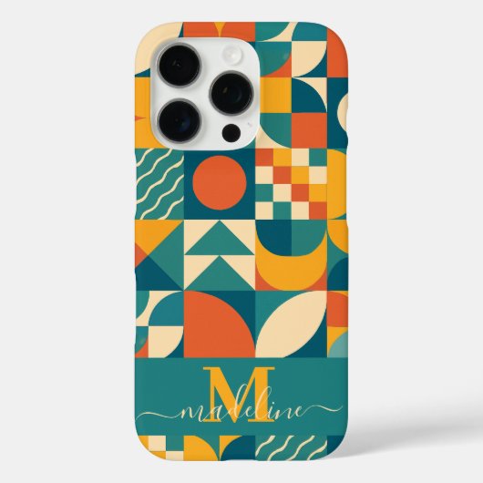 パーソナライズされたレトロ幾何カラフル Case-Mate iPhoneケース (裏面)