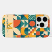 パーソナライズされたレトロ幾何カラフル Case-Mate iPhoneケース (裏面 (横))