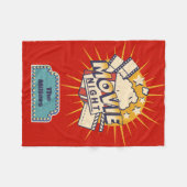 パーソナライズされたレトロ映画のナイトファミリー名 フリースブランケット (正面(横))