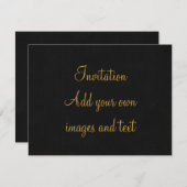 パーソナライズされたレトロ映画ポスターMickey金ゴールド 招待状 (正面/裏面)