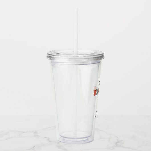 パーソナライズされたレトロ最高のの隣人が今まで可愛い アクリルタンブラー (右)