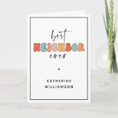 パーソナライズされたレトロ最高のの隣人が今まで可愛い カード (正面)