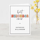 パーソナライズされたレトロ最高のの隣人が今まで可愛い カード (黄色い花)