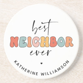 パーソナライズされたレトロ最高のの隣人が今まで可愛い コースター