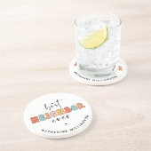 パーソナライズされたレトロ最高のの隣人が今まで可愛い コースター (側面)