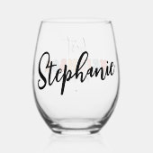 パーソナライズされたレトロ最高のの隣人が今まで可愛い ステムなしワイングラス (裏面)