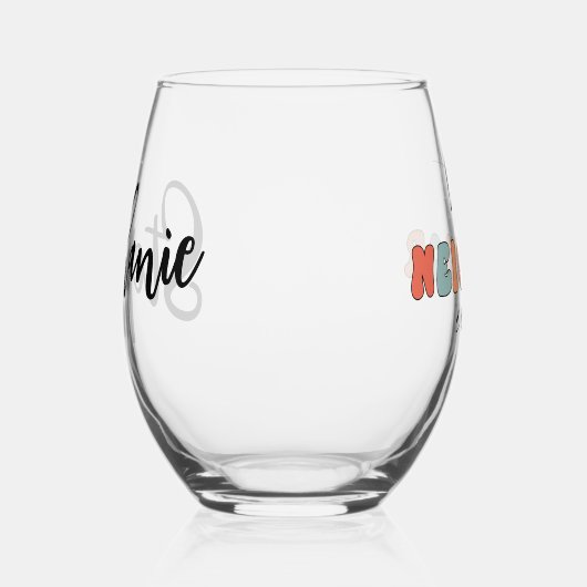 パーソナライズされたレトロ最高のの隣人が今まで可愛い ステムなしワイングラス (右)