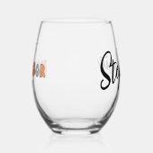 パーソナライズされたレトロ最高のの隣人が今まで可愛い ステムなしワイングラス (左)