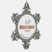 パーソナライズされたレトロ最高のの隣人が今まで可愛い スノーフレークピューターオーナメント (左)