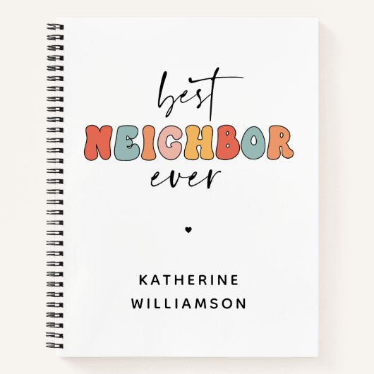 パーソナライズされたレトロ最高のの隣人が今まで可愛い ノートブック (正面)