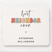 パーソナライズされたレトロ最高のの隣人が今まで可愛い マウスパッド (正面)