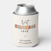 パーソナライズされたレトロ最高のの隣人が今まで可愛い 缶クーラー (缶正面)