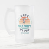 パーソナライズされたレトロ最高のグランパバイパー・ファーザーズデイ フロストグラスビールジョッキ (左)