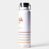 パーソナライズされたレトロ社会福祉士 ウォーターボトル (背面)