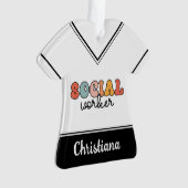 パーソナライズされたレトロ社会福祉士 オーナメント (正面)