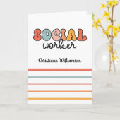 パーソナライズされたレトロ社会福祉士 カード (黄色い花)