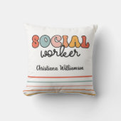パーソナライズされたレトロ社会福祉士 クッション (正面)